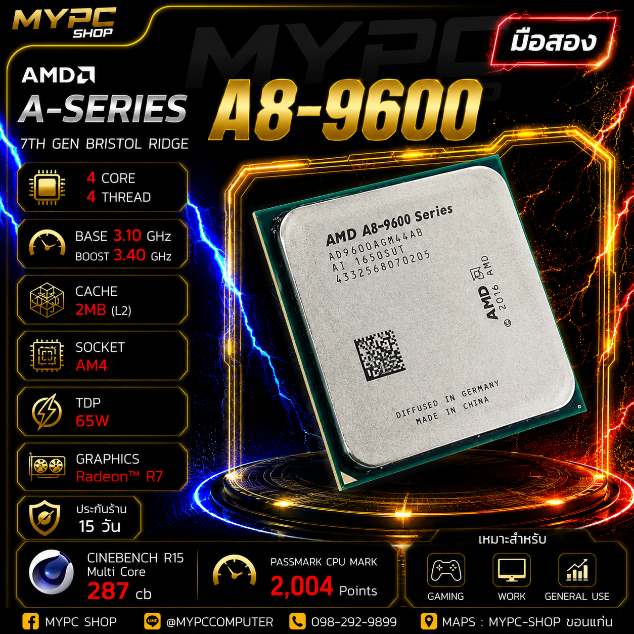 AMD A8-9600 4c/4t