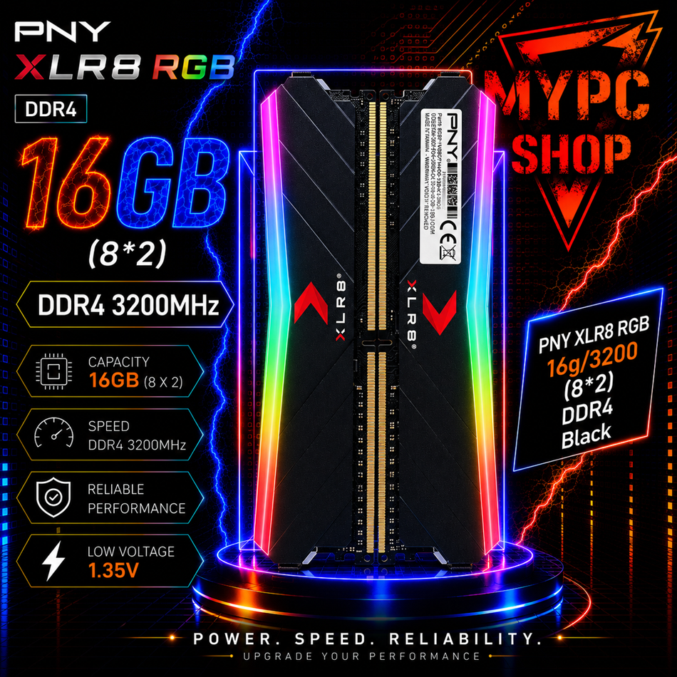 (DDR4) - PNY XLR8 RGB 16g/3200 8*2 Black