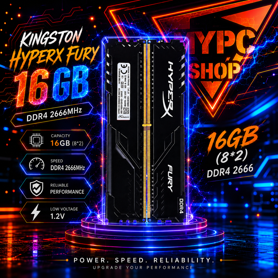 (DDR4 ) - Kingston HyperX FURY 16G/2666 8*2 (BLACK)